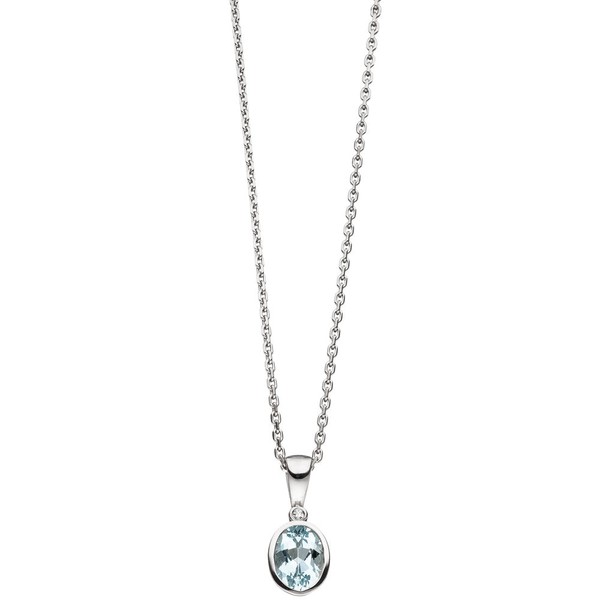 Anhänger Aquamarin und Diamant 585 Weißgold