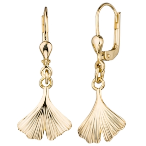 Boutons Ginko 375 Gold Gelbgold Ohrringe Ohrhänger Goldohrringe Damen Boutons Ginko 375 Gold Gelbgold Ohrringe Ohrhänger Goldohrringe Damen