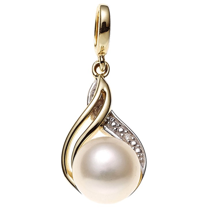 Anhänger mit Perle und Brillant 585 Gelbgold