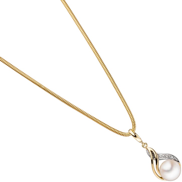 Anhänger mit Perle und Brillant 585 Gelbgold