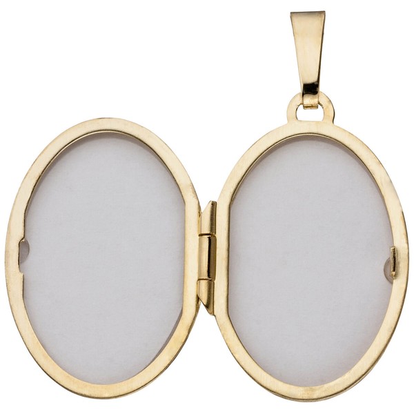 Medaillon aus 333 Gelbgold teilmatt oval