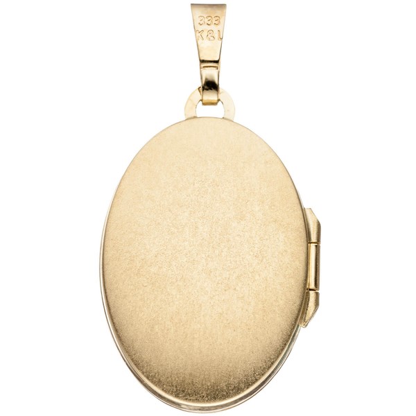 Medaillon aus 333 Gelbgold teilmatt oval