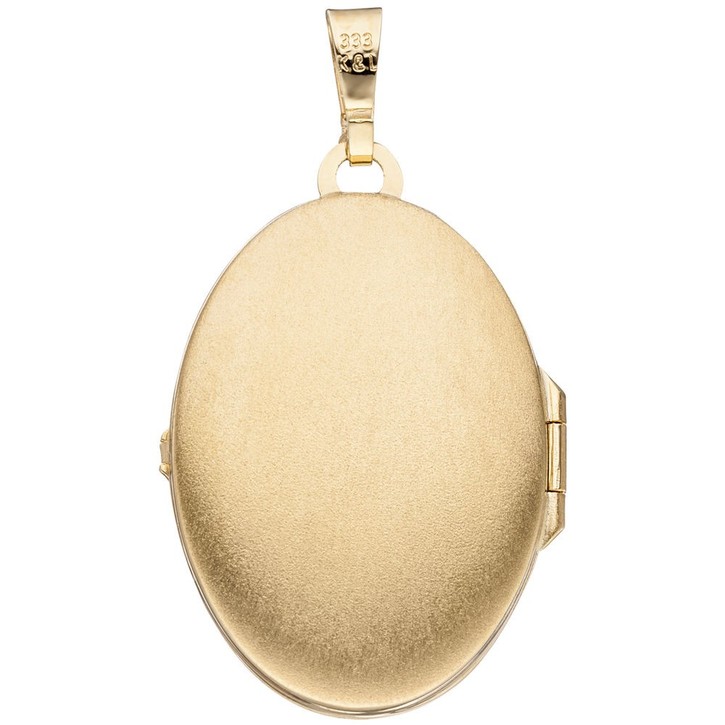 Medaillon Anhänger aus 333 Gelbgold teilmatt