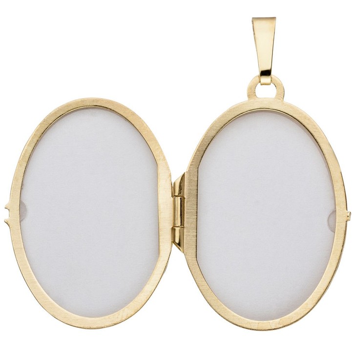 Medaillon Anhänger aus 333 Gelbgold teilmatt