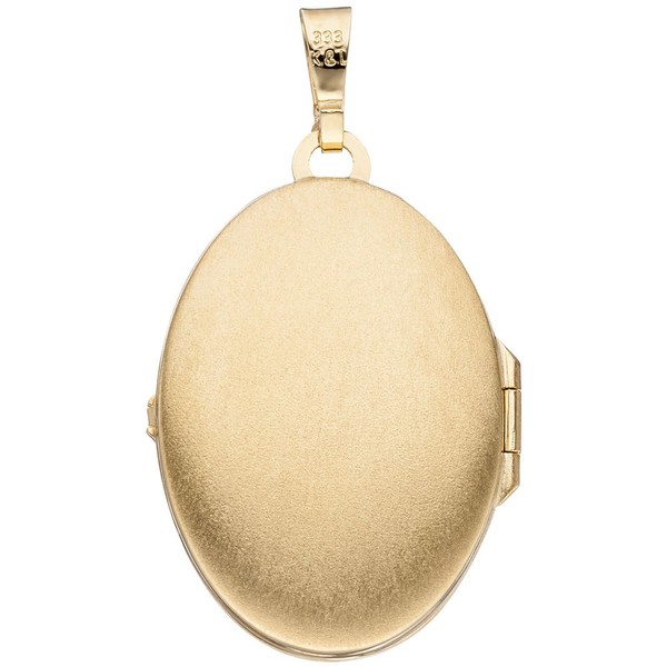 Medaillon Anhänger aus 333 Gelbgold teilmatt