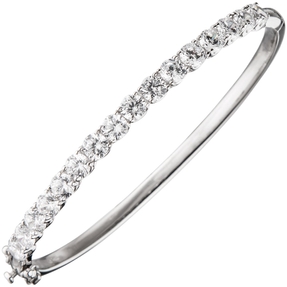Armreif Armschmuck Armband 925 Silber Zirkonia weiß oval Kastenschloss Damen