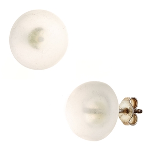 12mm Ohrstecker Ohrringe 925 Silber Bergkristalle weiß rund Damen