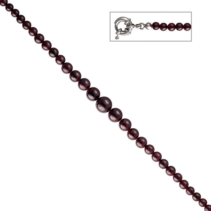 Collier im Verlauf Edelsteinkette aus Granat 45cm
