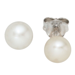 Paar Stecker Ohrstecker Ohrschmuck 6-6,5mm weiße Perlen 925 Silber Damen Paar Stecker Ohrstecker Ohrschmuck 6-6,5mm weiße Perlen 925 Silber Damen