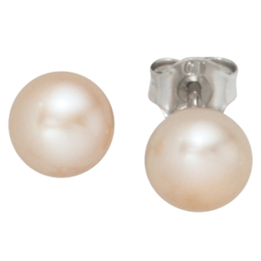 Paar Stecker Ohrschmuck Ohrstecker 7-7,5mm rosé Perlen 925 Silber Damen