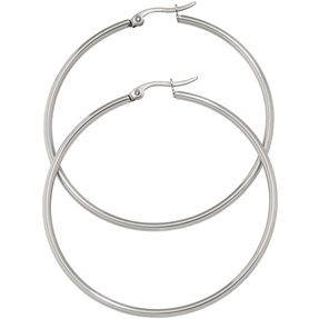 Paar Ohrringe Creolen 54,2mm Ohrschmuck rund Edelstahl Klappcreolen Damen Paar Ohrringe Creolen 54,2mm Ohrschmuck rund Edelstahl Klappcreolen Damen