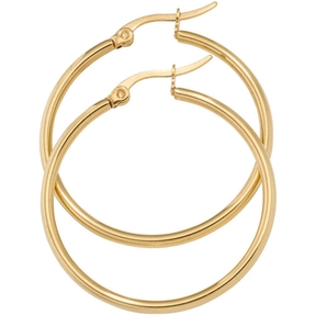 Paar Ohrringe Creolen 33,7mm Ohrschmuck rund Edelstahl vergoldet Damen Paar Ohrringe Creolen 33,7mm Ohrschmuck rund Edelstahl vergoldet Damen
