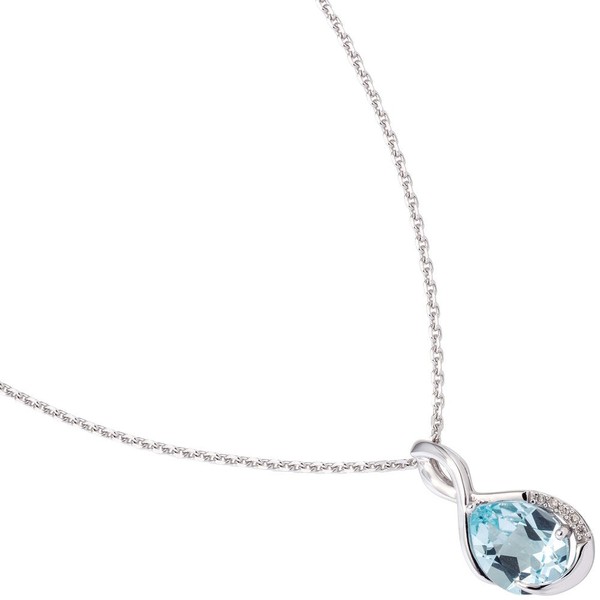 Anhänger mit Blautopas und 5 Brillanten 585 Weißgold