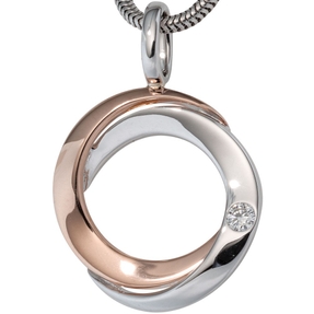 Anhänger zwei Kreise mit Diamant Brillant 585 Gold Weißgold Rotgold bicolor Anhänger zwei Kreise mit Diamant Brillant 585 Gold Weißgold Rotgold bicolor