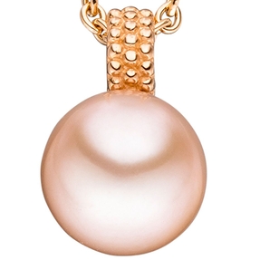 Anhänger mit Süßwasser-Zuchtperle rosa 585 Gold Rotgold Perlenanhänger Damen