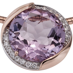 Anhänger Amethyst lila & 16 Diamanten Brillanten 585 Gold Rotgold Damen Anhänger Amethyst lila & 16 Diamanten Brillanten 585 Gold Rotgold Damen