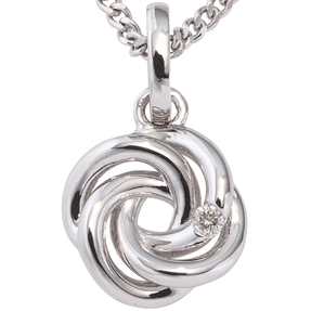 Anhänger mit Diamant Brillant Knoten Form glänzend 585 Gold Weißgold Damen