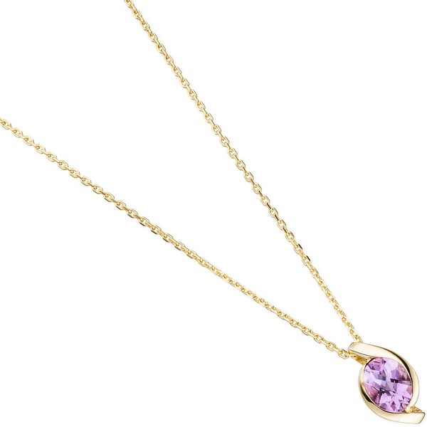 Anhänger mit Amethyst oval 333 Gelbgold