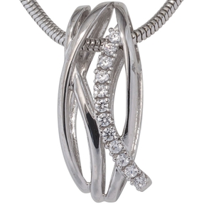 Anhänger mit weißen Zirkonia 333 Gold Weißgold Goldanhänger Halsschmuck Damen
