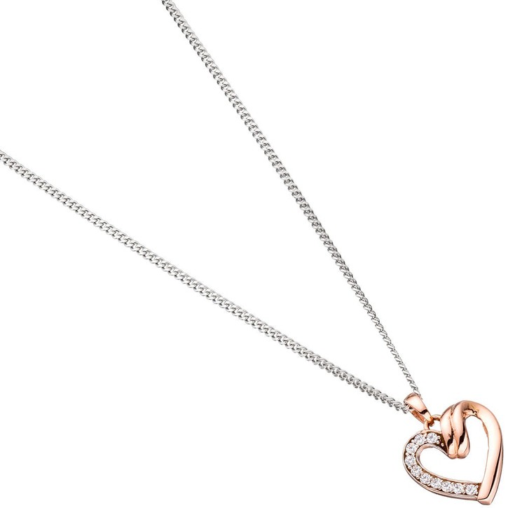 Anhänger Herz mit Zirkonia weiß 333 Rotgold