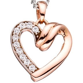 Anhänger Herzanhänger Herz mit Zirkonia weiß 333 Gold Rotgold Halsschmuck Anhänger Herzanhänger Herz mit Zirkonia weiß 333 Gold Rotgold Halsschmuck