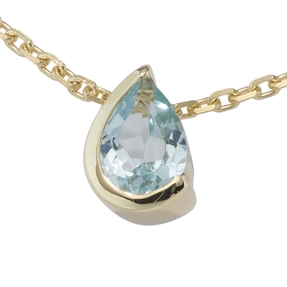 Anhänger mit Blautopas Topas hellblau Tropfen 333 Gold Gelbgold Goldanhänger