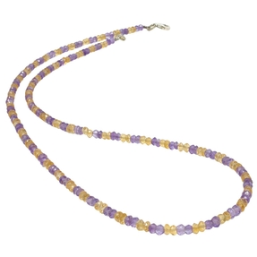 Edelsteinkette Kette Collier aus Amethyst & Citrin & Silber gelb violett Damen