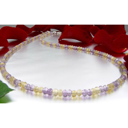 Kette aus Amethyst und Citrin