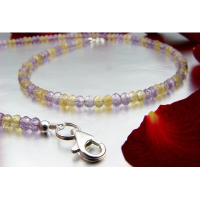 Kette aus Amethyst und Citrin
