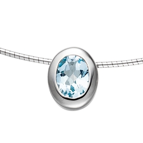 Anhänger mit Blautopas Topas hellblau oval 925 Silber Halsschmuck Damen Anhänger mit Blautopas Topas hellblau oval 925 Silber Halsschmuck Damen