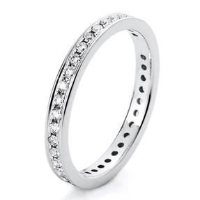 Memoire Ring aus 585 Gold Weißgold 38 Brillanten 0,48ct TW-SI B:2,6mm