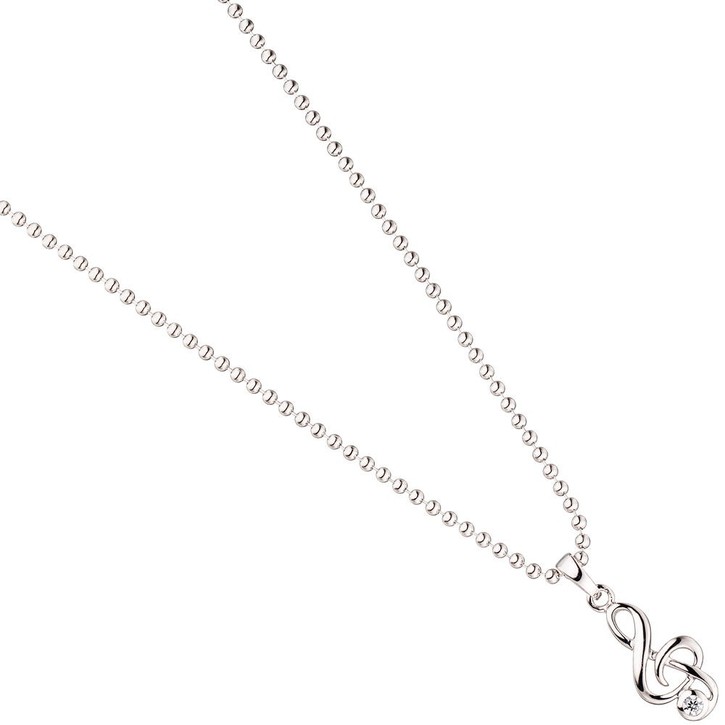 Anhänger Notenschlüssel mit Zirkonia 925 Silber