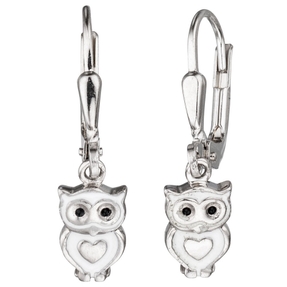 Paar Ohrringe Boutons Ohrhänger Eulchen Eulen aus 925 Silber lackiert Kinder Paar Ohrringe Boutons Ohrhänger Eulchen Eulen aus 925 Silber lackiert Kinder