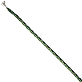 Edelsteinkette Kette Collier Halskette aus Hämatin grün Edelstahl Damen 45cm