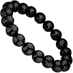 Armband Armkette Armschmuck Onyx schwarz facettiert endlos auf Gummi Unisex Armband Armkette Armschmuck Onyx schwarz facettiert endlos auf Gummi Unisex