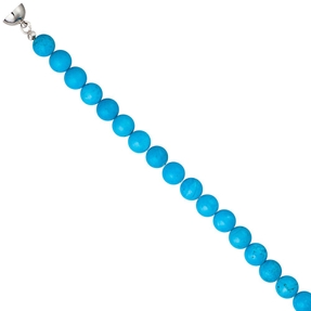Collier Edelsteinkette aus türkis farbenem Magnesith Edelstahl Damen 45cm Collier Edelsteinkette aus türkis farbenem Magnesith Edelstahl Damen 45cm