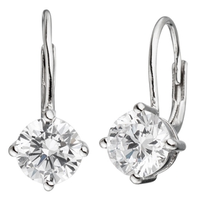 Ohrringe Boutons Ohrschmuck Ohrhänger mit Zirkonia weiß 925 Silber Damen