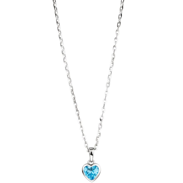 Anhänger Herz mit Kristall blau 925 Silber