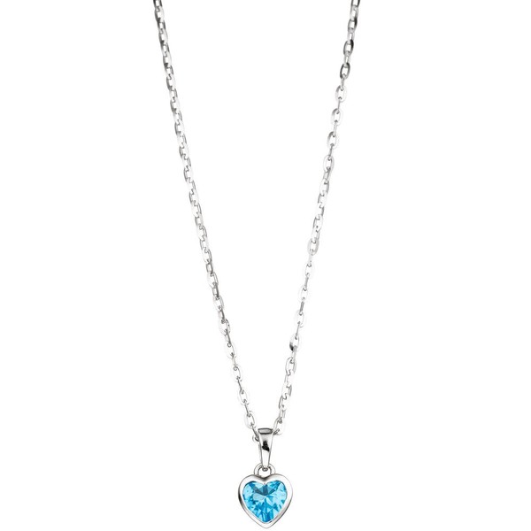 Anhänger Herz mit Kristall blau 925 Silber