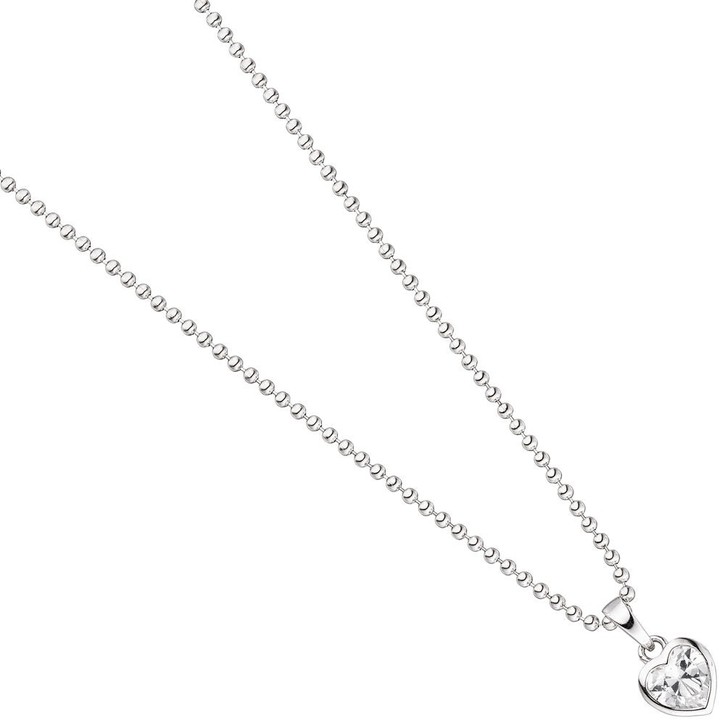 Anhänger Herz mit weißem Zirkonia 925 Silber