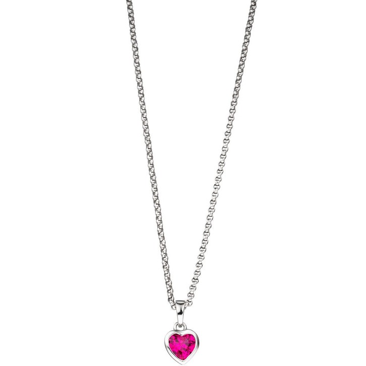 Anhänger Herz mit pink-rot Zirkonia 925 Silber