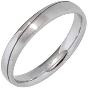 Partner Ring Silberring schlicht 925 Silber Sterlingsilber rhodiniert teilmatt Partner Ring Silberring schlicht 925 Silber Sterlingsilber rhodiniert teilmatt
