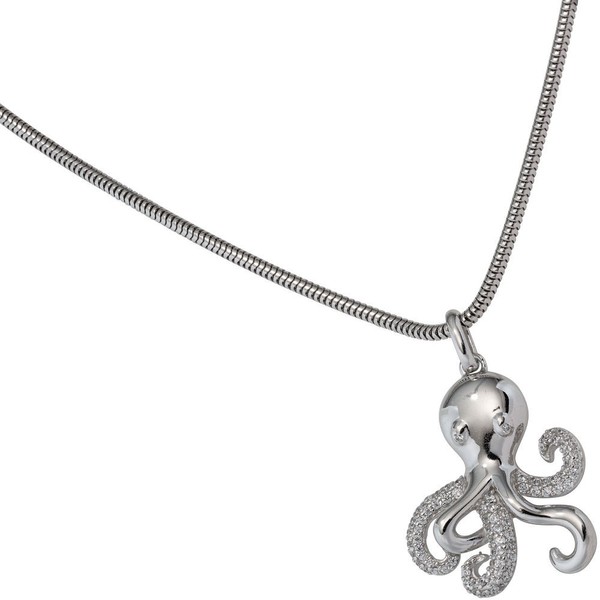 Anhänger Krake mit Zirkonia 925 Silber Kinder
