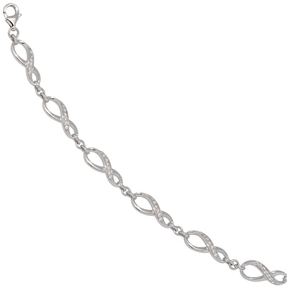 Armband Armkette aus Unendlichkeit-Symbolen mit Zirkonia 925 Silber 19cm