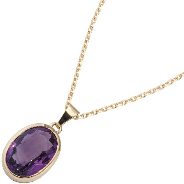 Anhänger mit Amethyst oval facettiert 585 Gold