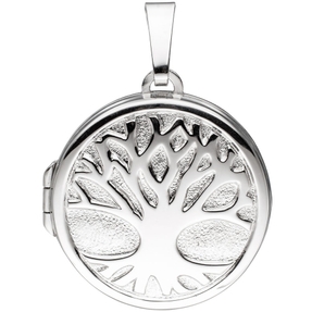 Medaillon für 2 Fotos Amulett Baum Anhänger zum Öffnen rund 925 Silber Medaillon für 2 Fotos Amulett Baum Anhänger zum Öffnen rund 925 Silber
