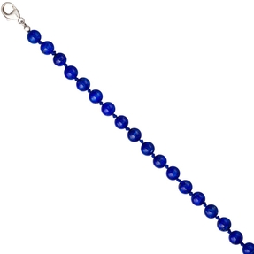 Edelsteinkette Kette Collier aus Lapis Lazuli Lapislazuli blau 925 Silber 45cm