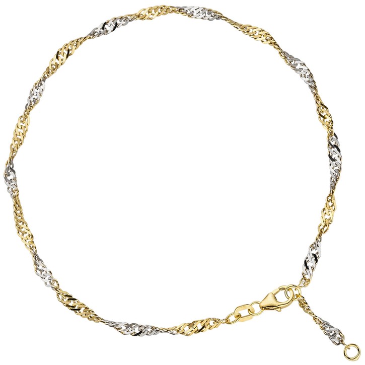 2.9mm Fußkette Singapurkette 925 Silber vergoldet