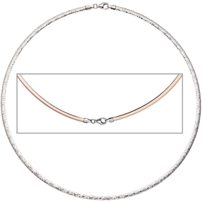 3mm Wende-Omegareif Halsreif Collier aus 925 Silber mit Muster rotvergoldet 45cm 3mm Wende-Omegareif Halsreif Collier aus 925 Silber mit Muster rotvergoldet 45cm