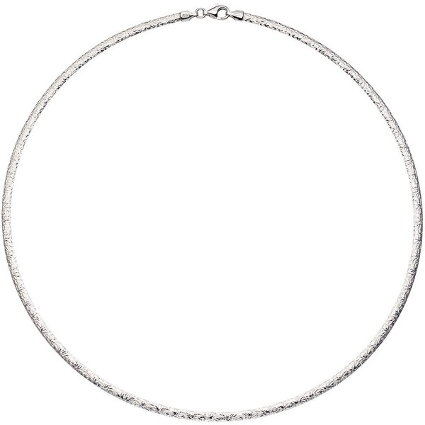 3mm Wende-Omegareif aus 925 Silber mit Muster 45cm